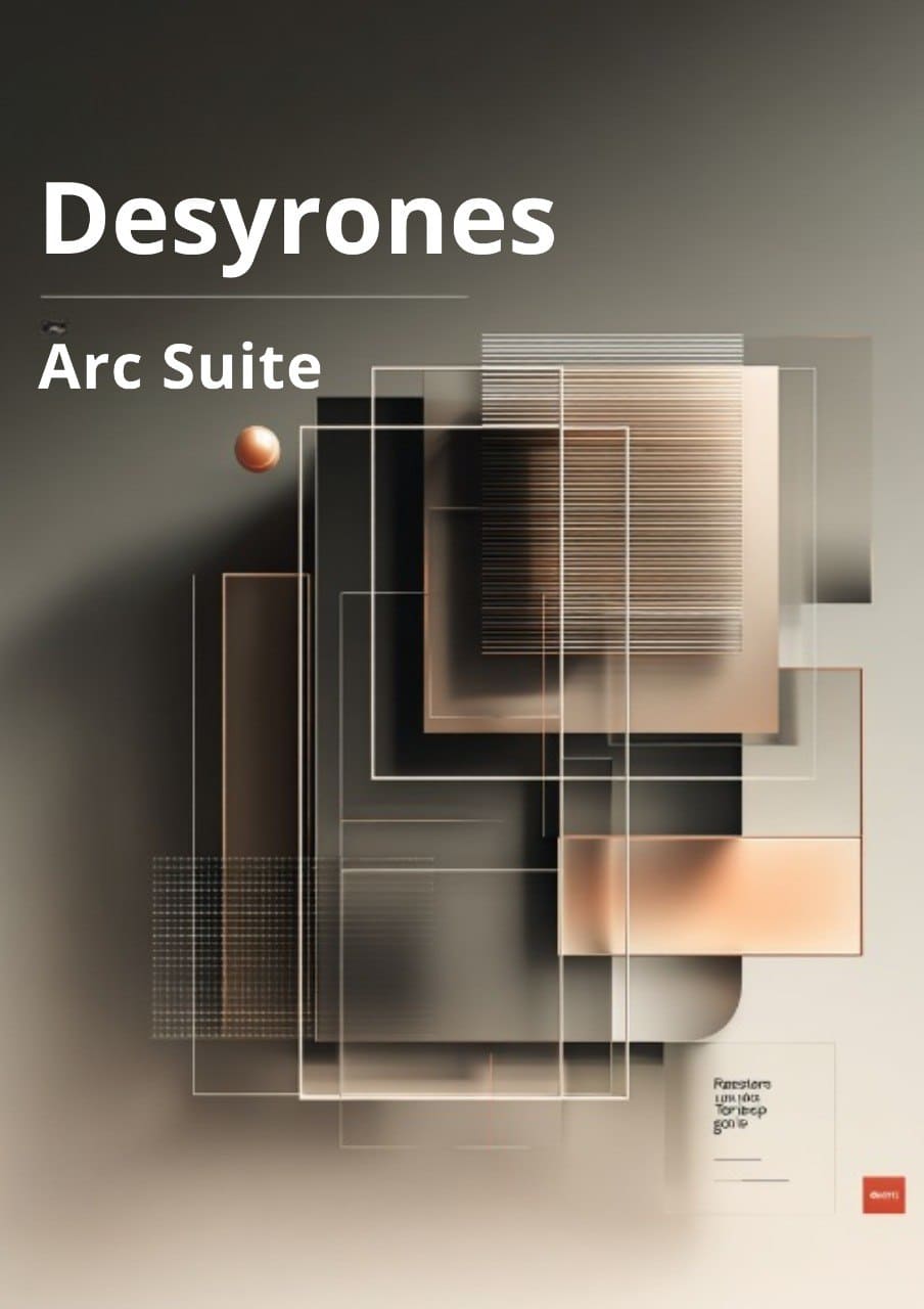 Desyrones Arc Suite product packaging with geometric design elements.