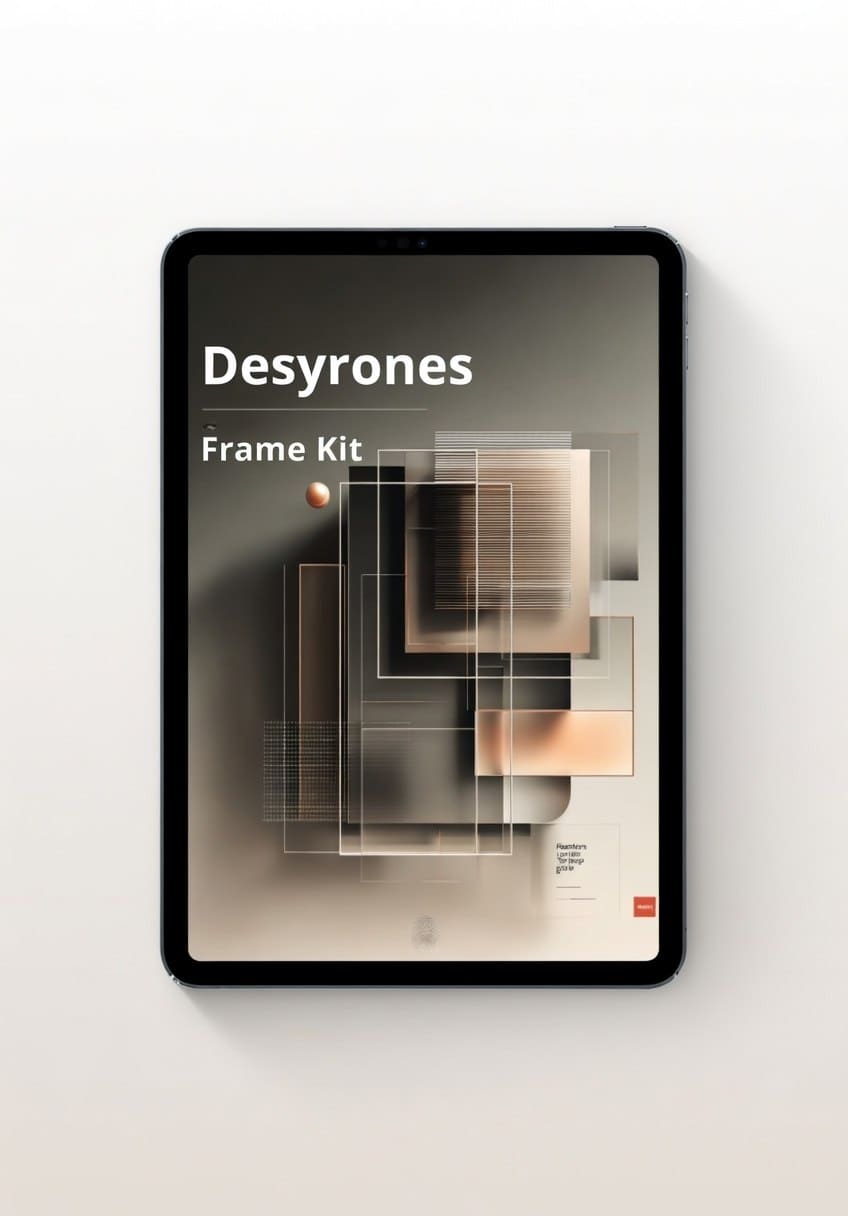 Desyrones Frame Kit on a tablet screen with a minimalistic design.