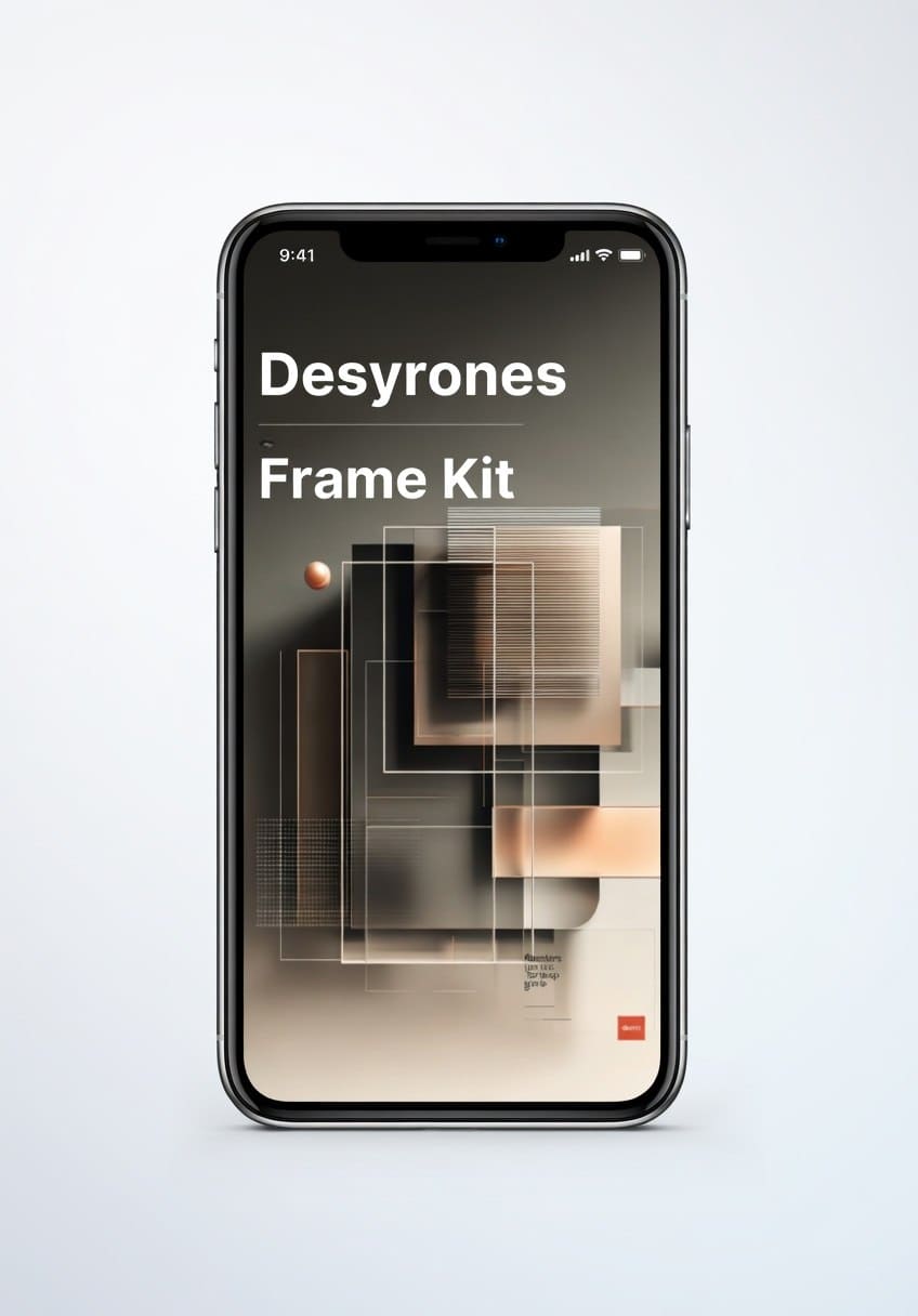 Smartphone displaying 'Desyrones Frame Kit' on a light gray background