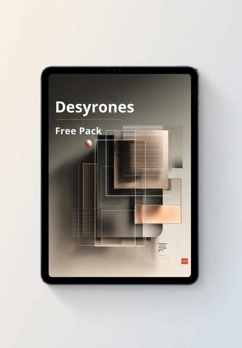Desyrones free pack on a tablet screen with a minimalistic design.