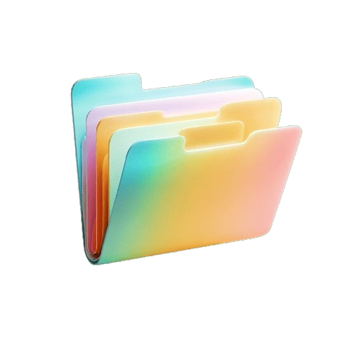 Set of colorful gradient folders on a white background