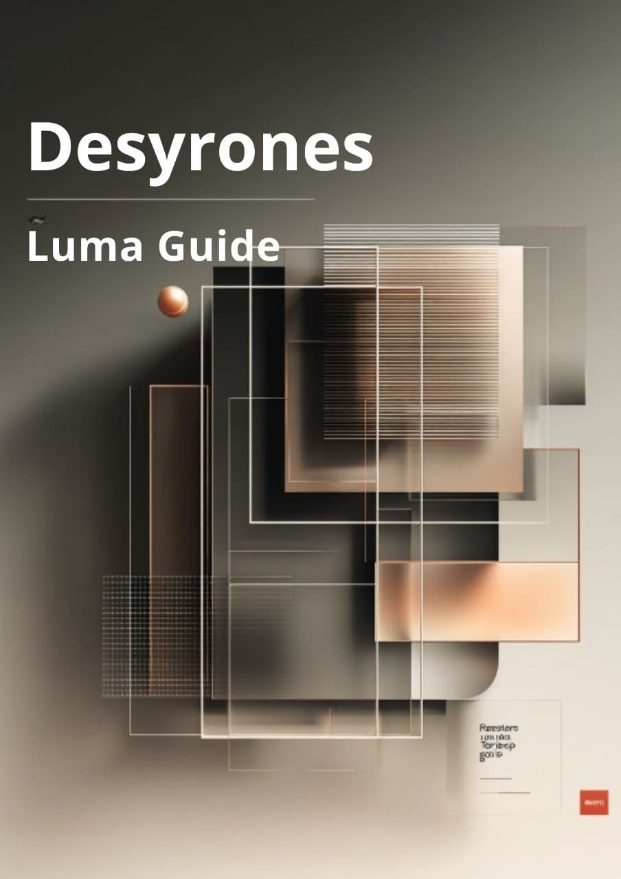 Cover of 'Desyrones Luma Guide' with abstract design and text.