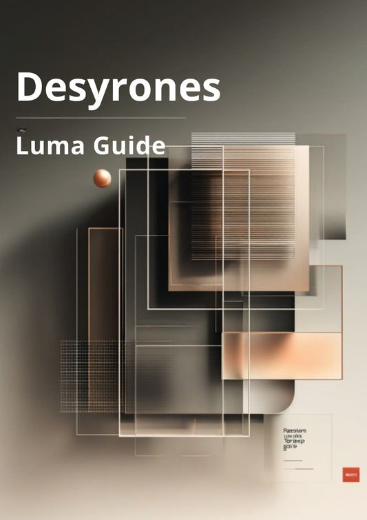 Cover of 'Desyrones Luma Guide' with abstract design and text.