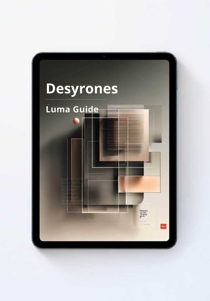 Tablet displaying the 'Desyrones Luma Guide' on a white background