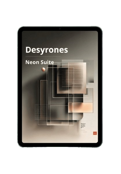 Desyrones Neon Suite album cover on a tablet screen