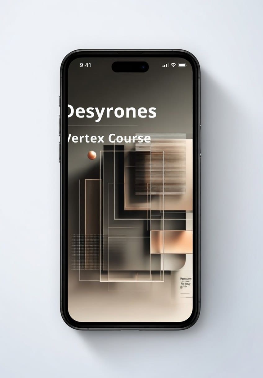 Smartphone displaying a design app interface on a light gray background